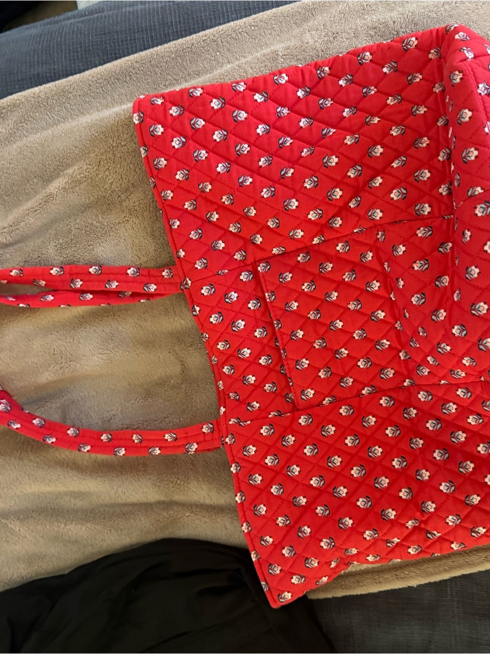 Vera Bradley for Target Red Quilted Floral Tote Bag